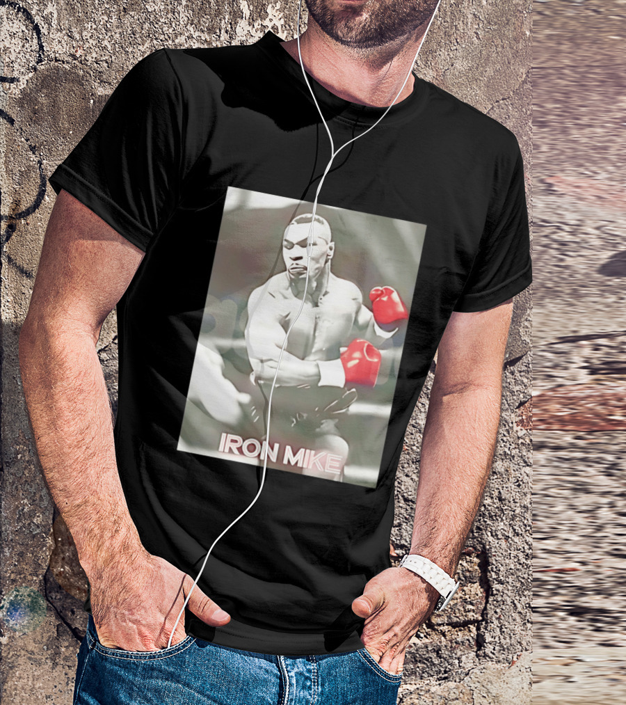 Boxing Legend Iron Mike Tyson Vintage Style Red Gloves T-Shirt