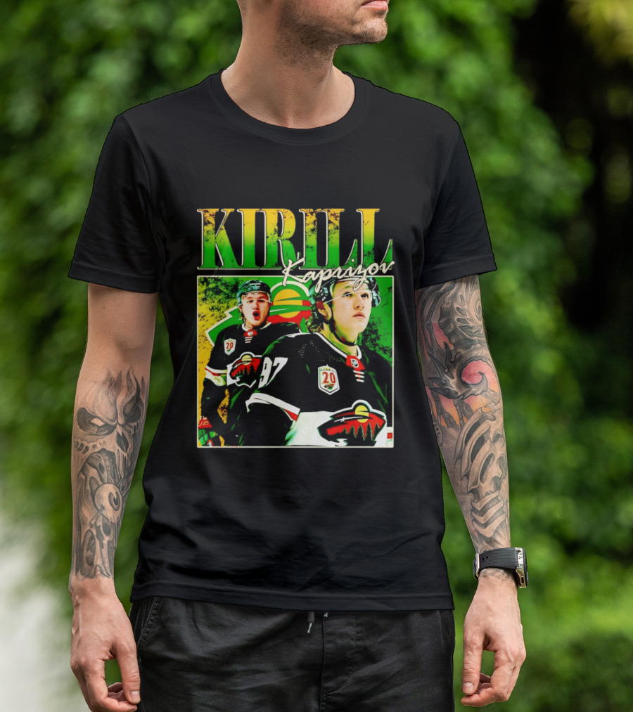 Kirill Kaprizov Minnesota Wild NHL Hockey Player With 20th Anniversary T-Shirt