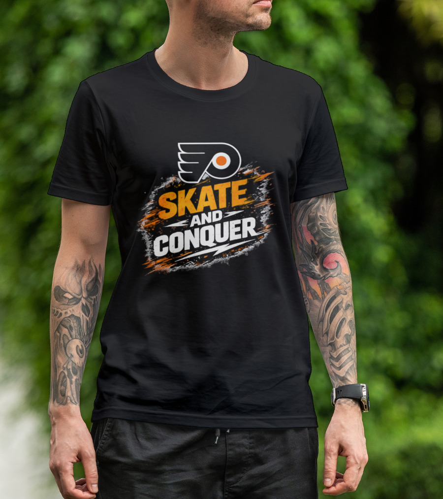 Philadelphia Flyers Skate And Conquer NHL T-Shirt