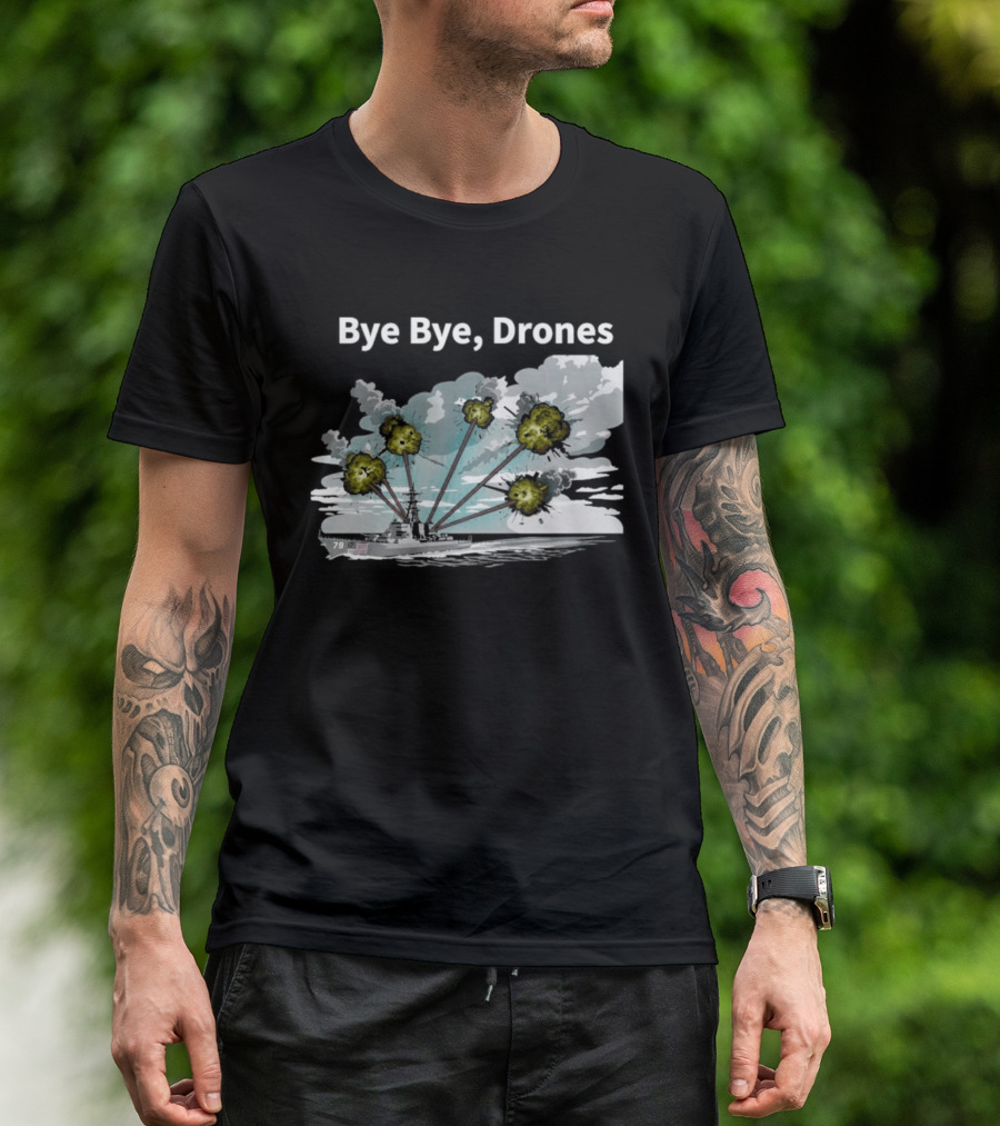 Bye Bye Drones Yellow Flower Cloud T-Shirt