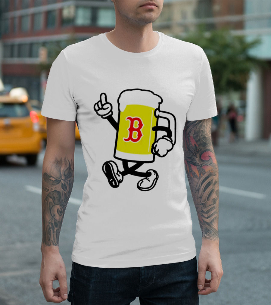 2026 Red Sox Beer With Walking Foam And Red B T-Shirt