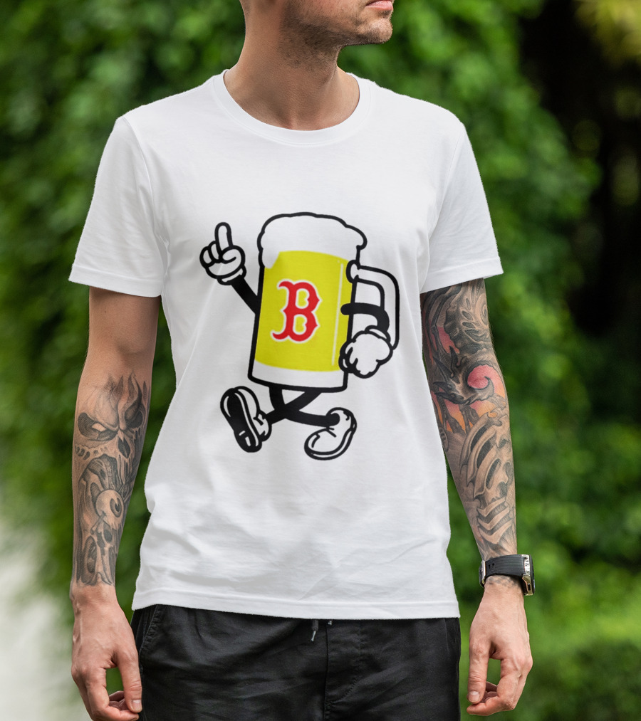 2026 Red Sox Beer With Walking Foam And Red B T-Shirt