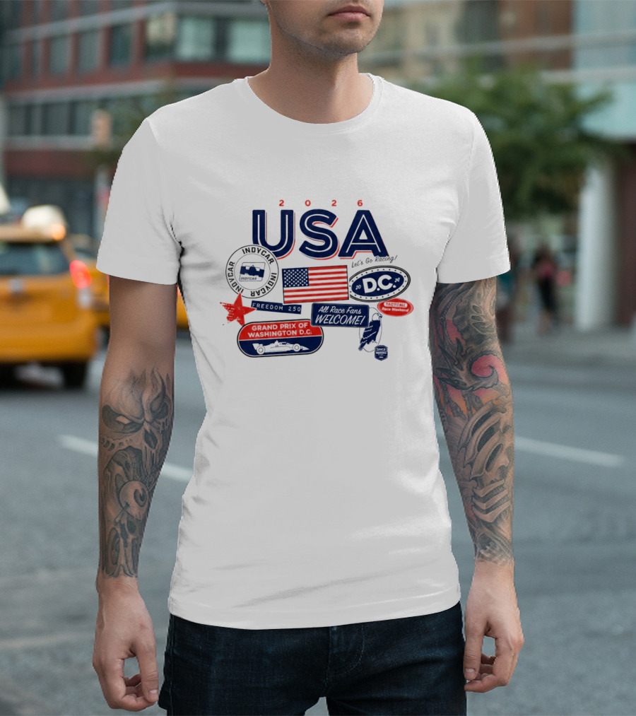 USA 2026 Indycar DC Let's Go Racing Freedom 250 Grand Prix T-Shirt