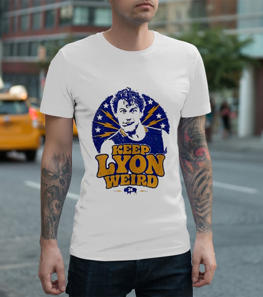 Keep Lyon Weird Hockey Player 34 Buffalo Sabres Lightning Stars T-Shirt