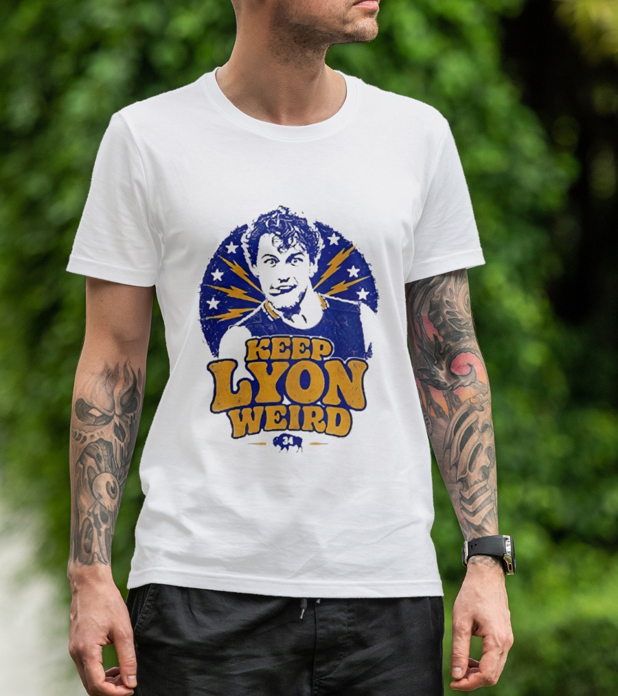 Keep Lyon Weird Hockey Player 34 Buffalo Sabres Lightning Stars T-Shirt