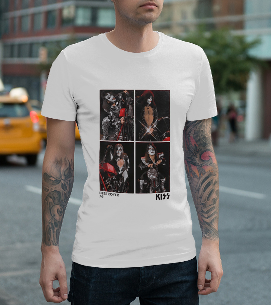 KISS Destroyer 76 Band Members On Motorcycles T-Shirt