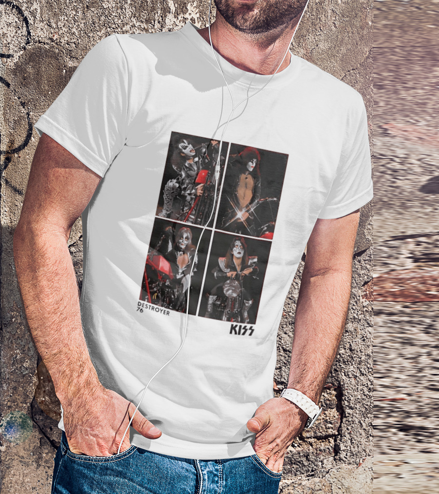 KISS Destroyer 76 Band Members On Motorcycles T-Shirt