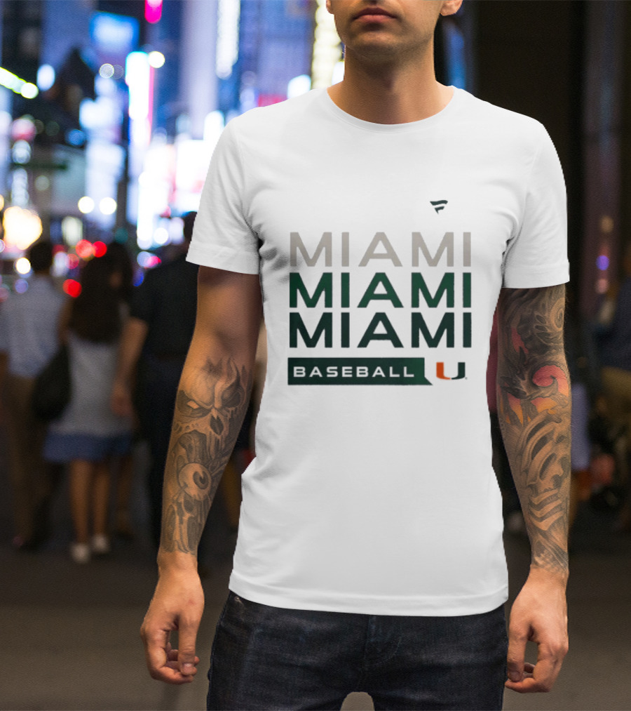 Miami Hurricanes Baseball Hype Tri Blend Miami U T-Shirt