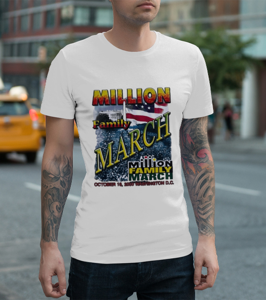 Million Family March October 16 2000 Washington D.C. White House American Flag T-Shirt