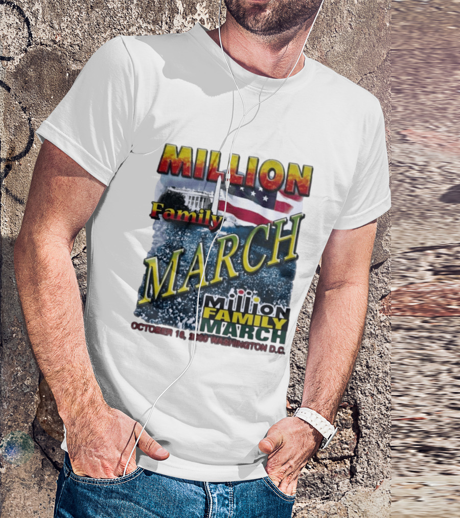Million Family March October 16 2000 Washington D.C. White House American Flag T-Shirt