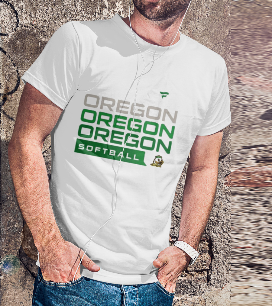 Oregon Ducks Softball Triple Oregon Text Tri Blend T-Shirt
