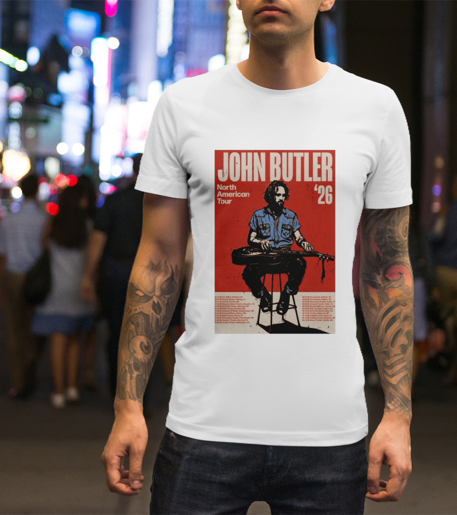 John Butler North American Tour 2026 Shows T-Shirt