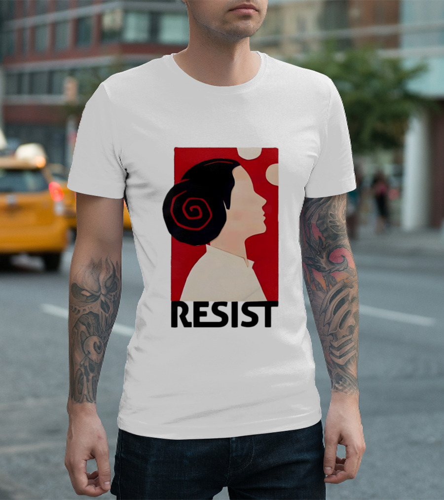 Princess Leia Resist Style Icon With Red And White T-Shirt