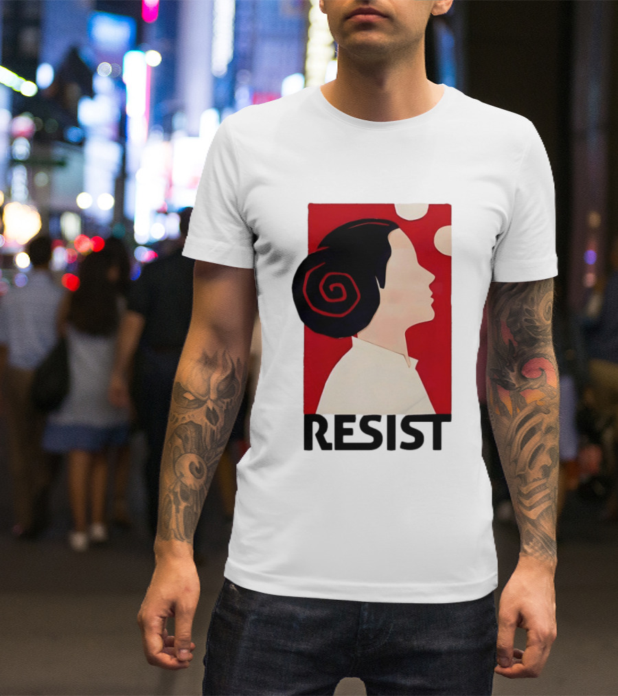 Princess Leia Resist Style Icon With Red And White T-Shirt