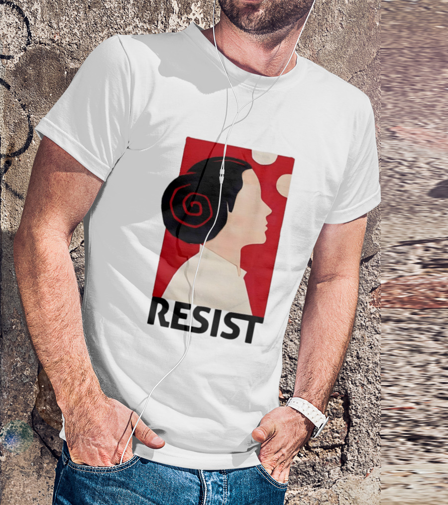 Princess Leia Resist Style Icon With Red And White T-Shirt