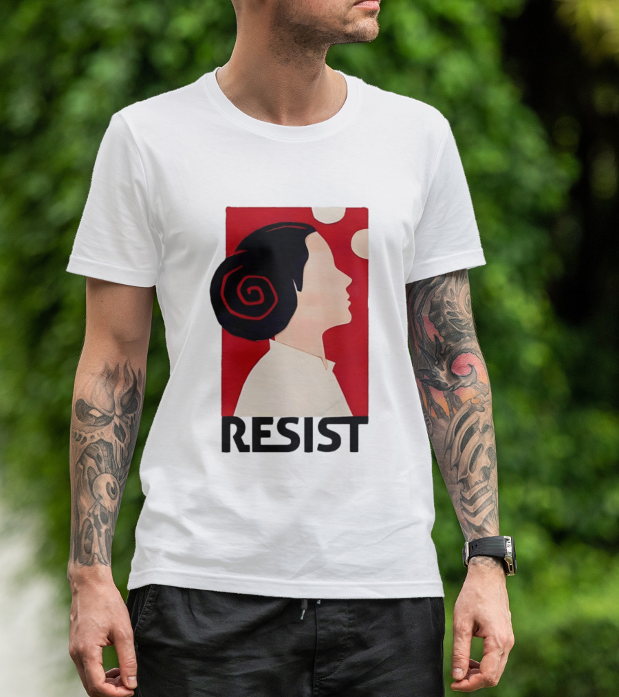 Princess Leia Resist Style Icon With Red And White T-Shirt