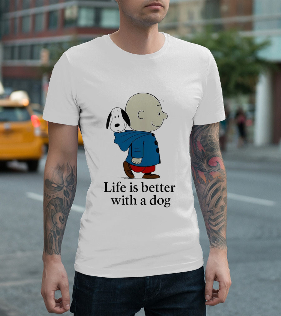 Snoopy And Charlie Brown Life Is Better With A Dog T-Shirt