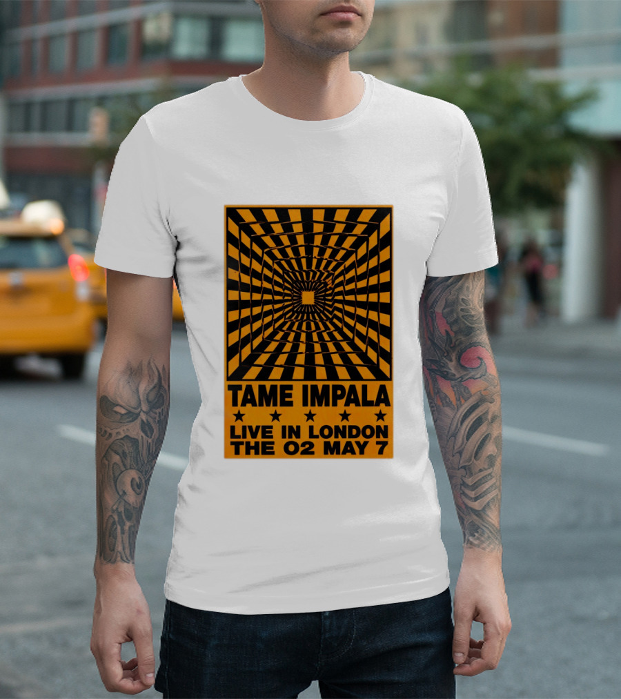 Tame Impala Live In London The O2 May 7 Optical Illusion Concert T-Shirt
