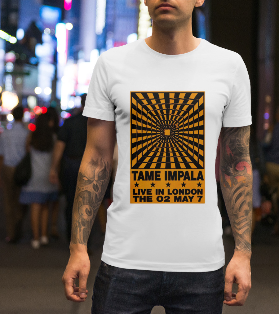 Tame Impala Live In London The O2 May 7 Optical Illusion Concert T-Shirt