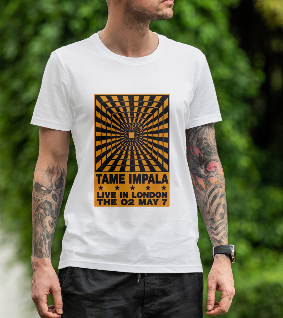 Tame Impala Live In London The O2 May 7 Optical Illusion Concert T-Shirt