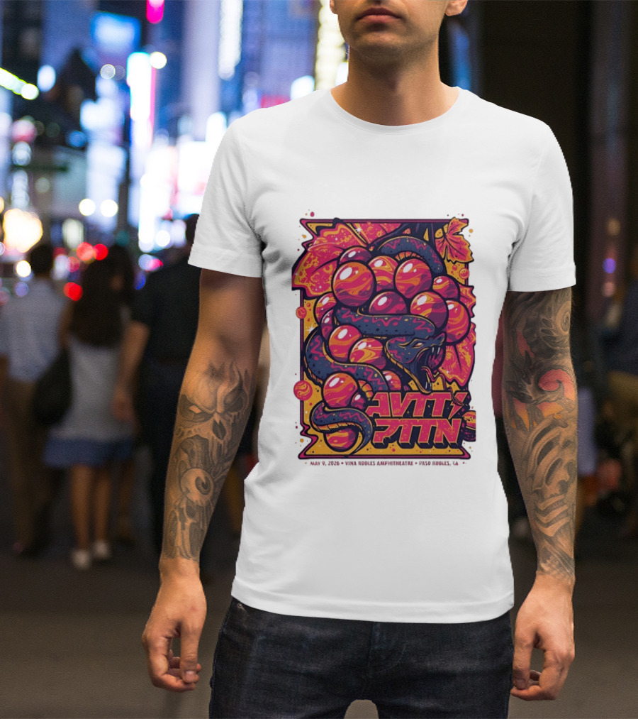 Avett Brothers Paso Robles CA 2026 May 9 Tour Snake Grapes T-Shirt