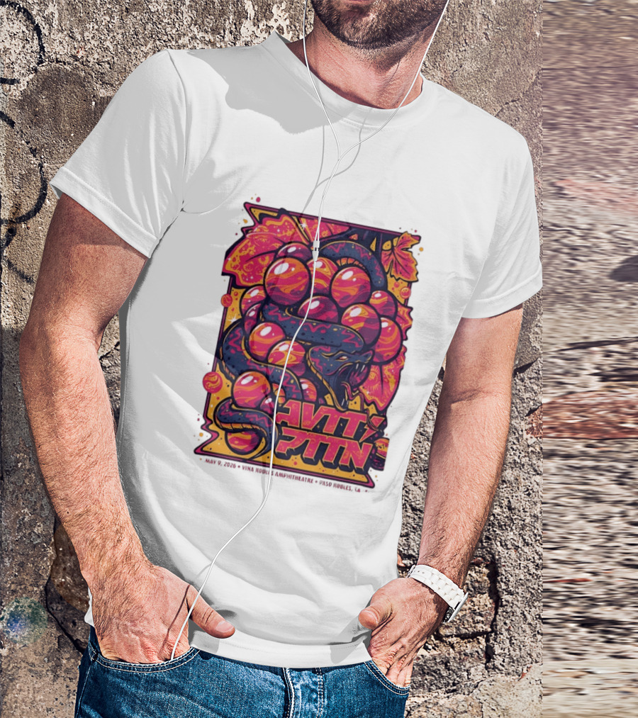 Avett Brothers Paso Robles CA 2026 May 9 Tour Snake Grapes T-Shirt