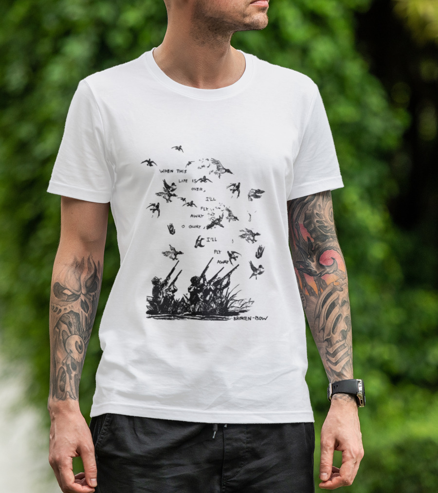 When This Life Is Over I'll Fly Away Glory Bird Silhouette Clouds T-Shirt