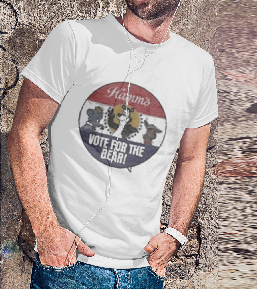 Hamms Vote For The Bear Barn Owl Seattle Faded Ringer T-Shirt