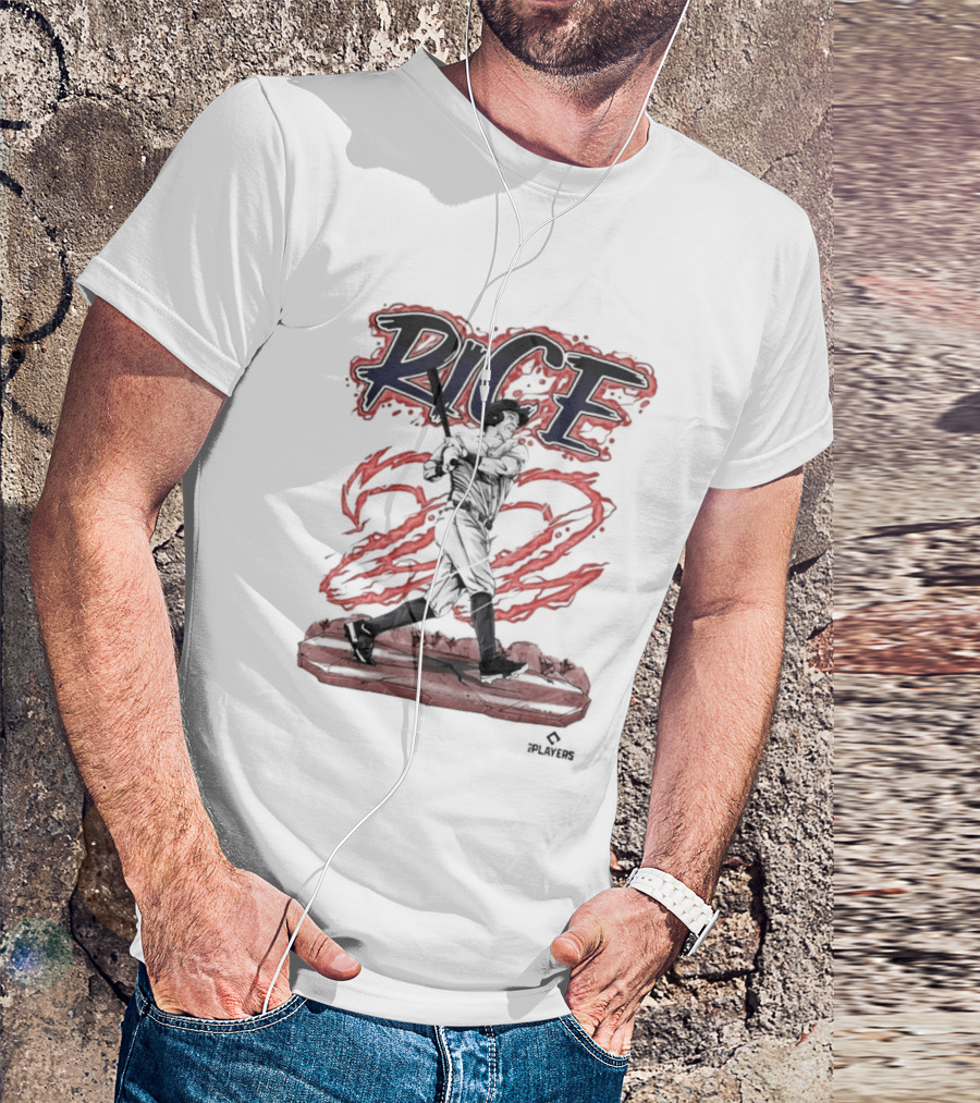 Rice 22 Power Swing Baseball Player Action T-Shirt
