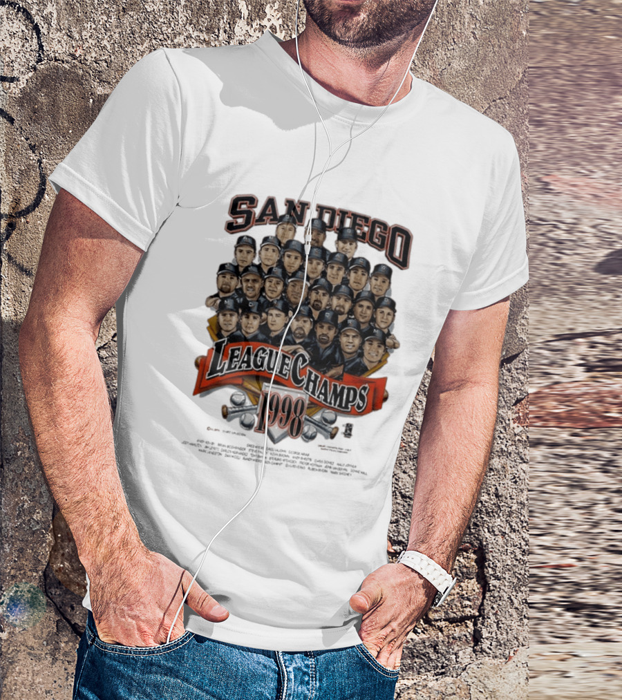 San Diego Padres 1998 League Champs Legends Team Montage T-Shirt