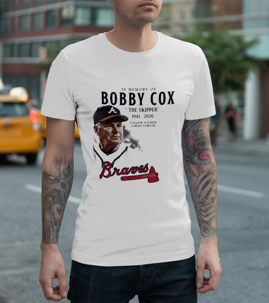 Atlanta Braves In Memory Of Bobby Cox The Skipper 1941 2026 A Legend A Leader A Brave Forever T-Shirt