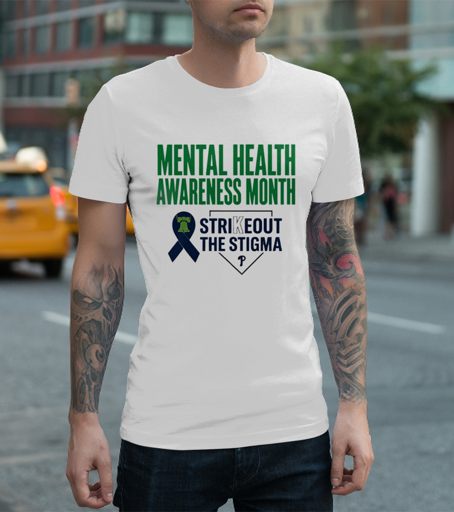 Philadelphia Phillies Mental Health Awareness Month Strikeout The Stigma T-Shirt