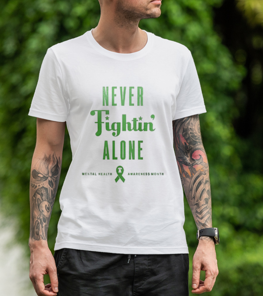 Philadelphia Phillies Never Fightin' Alone Mental Health Awareness Strikeout Stigma T-Shirt