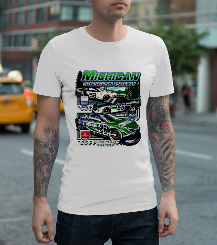2026 Michigan International Speedway June 16 Race With Cars 58 And 88 T-Shirt