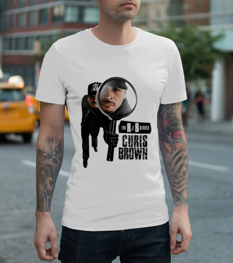 Chris Brown R&B Series Magnified Music Icon Magnifying Glass T-Shirt
