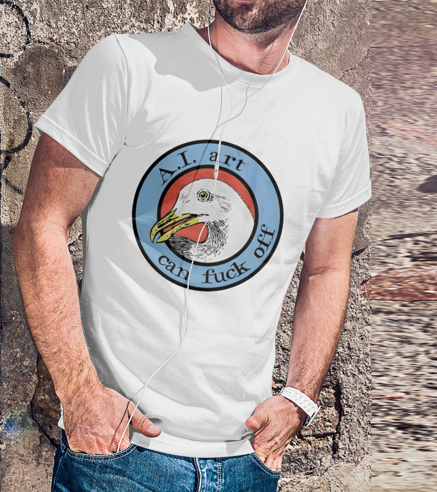 Effin' Birds A.I. Art Can Fuck Off Bird T-Shirt