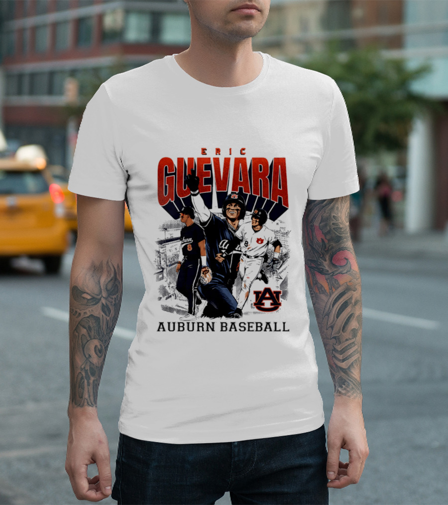 Eric Guevara Auburn Baseball Tigers Skyline T-Shirt