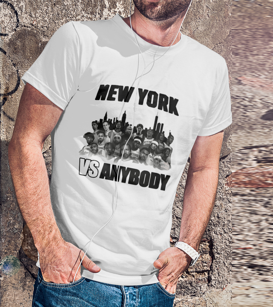 New York Knicks 2026 City Skyline Vs Anybody Basketball T-Shirt