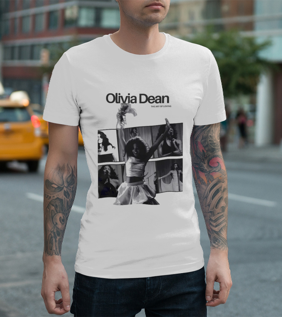 Olivia Dean Concert Performance Collage Black And White Photography T-Shirt