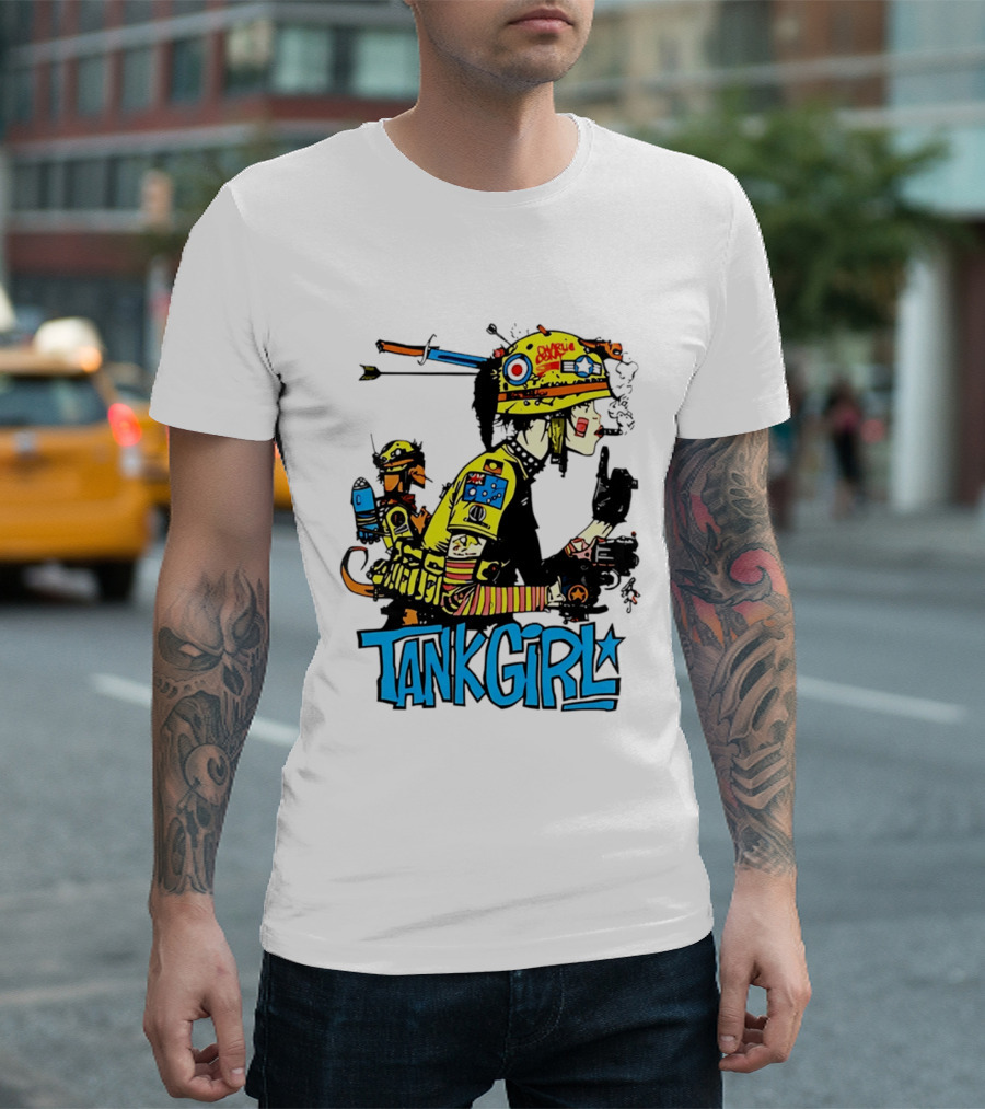 Tank Girl Vol 2 Comic Graphic With Booga And Classic Helmet T-Shirt