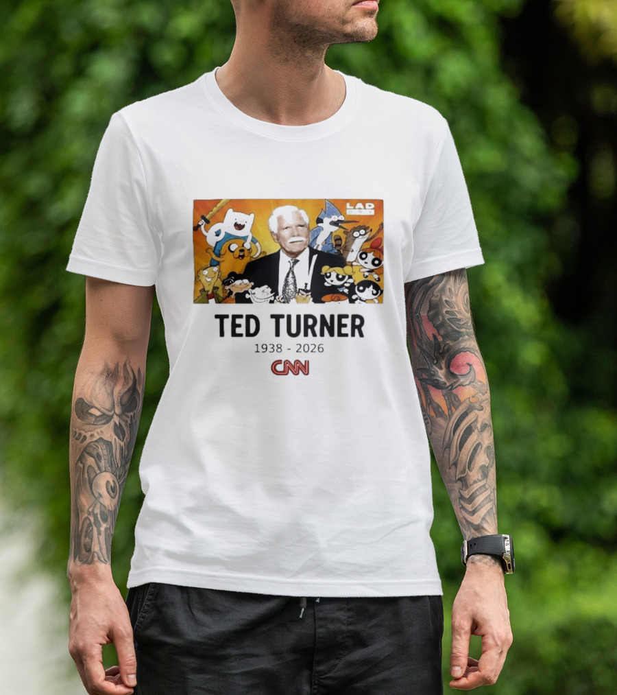 Ted Turner 1938 2026 Cartoon Network Characters CNN Meme T-Shirt