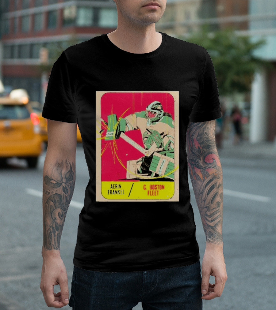 Aerin Frankel C. Boston Fleet Goalie Vintage Style Hockey Card T-Shirt