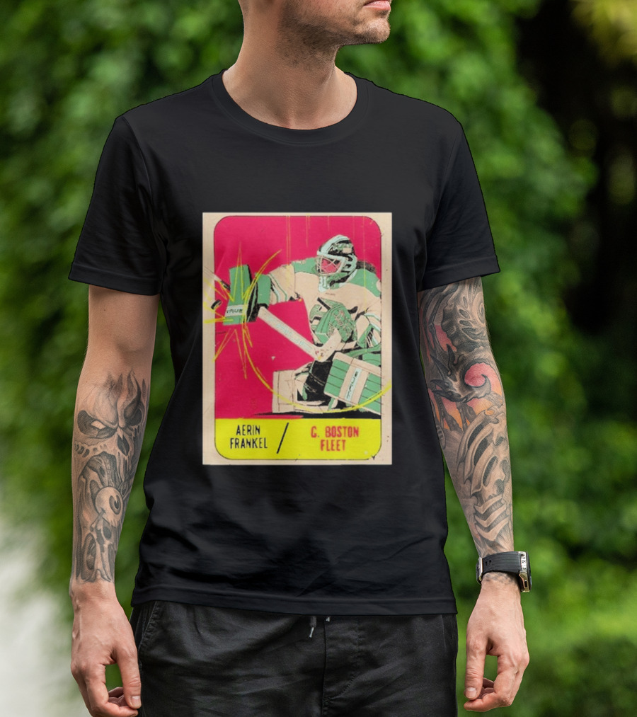 Aerin Frankel C. Boston Fleet Goalie Vintage Style Hockey Card T-Shirt