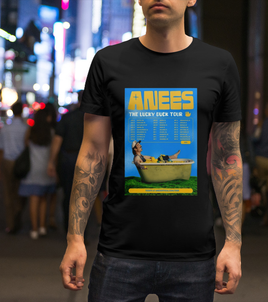 Anees The Lucky Duck Tour 2026 Dates Tickets Bath Tub T-Shirt