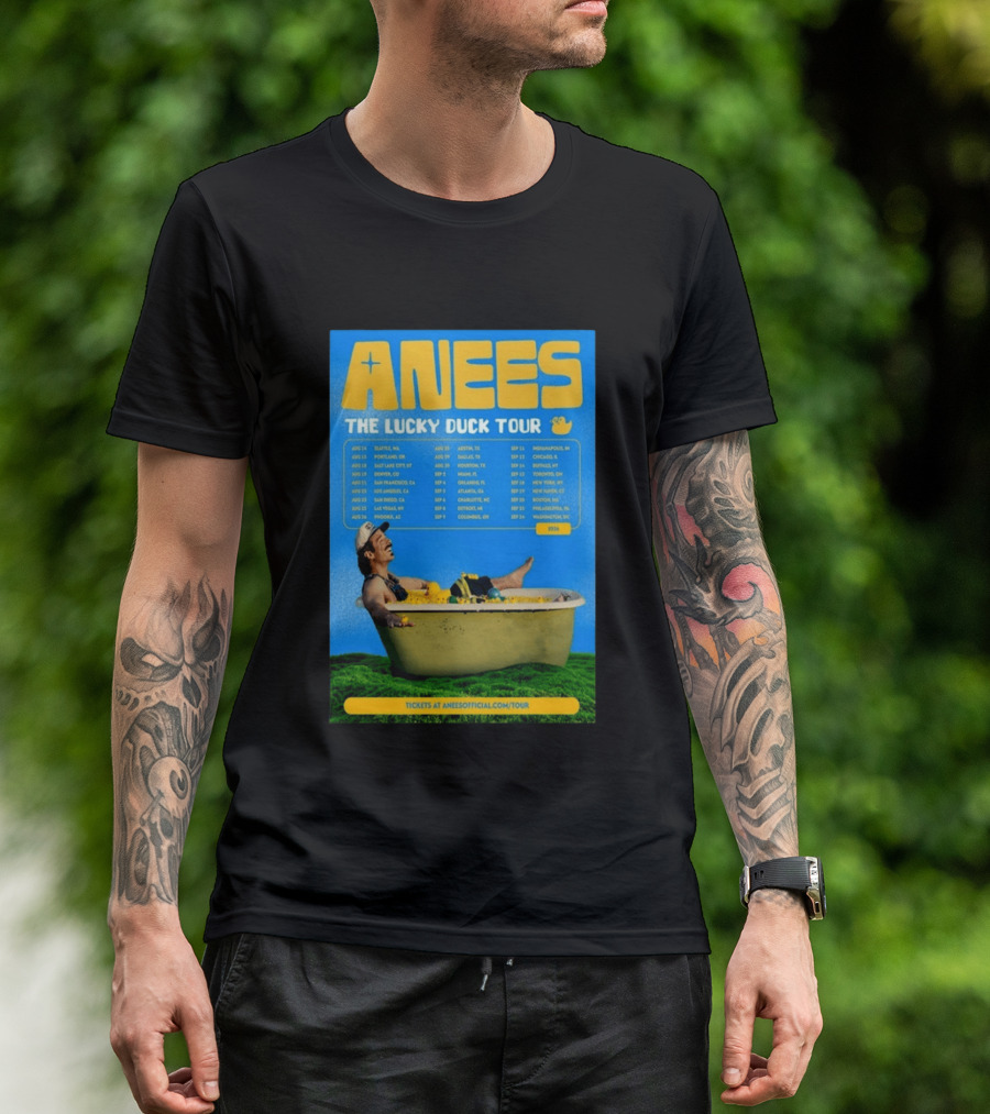 Anees The Lucky Duck Tour 2026 Dates Tickets Bath Tub T-Shirt