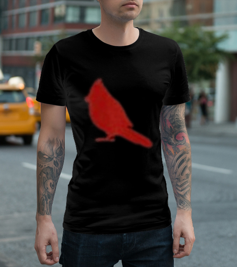 The Slumerican Cardinal Red Bird Stylized T-Shirt