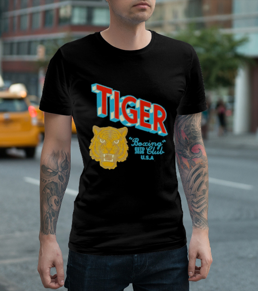 Tiger Boxing Club Estd 2026 USA Tiger Head Logo Sports Team T-Shirt