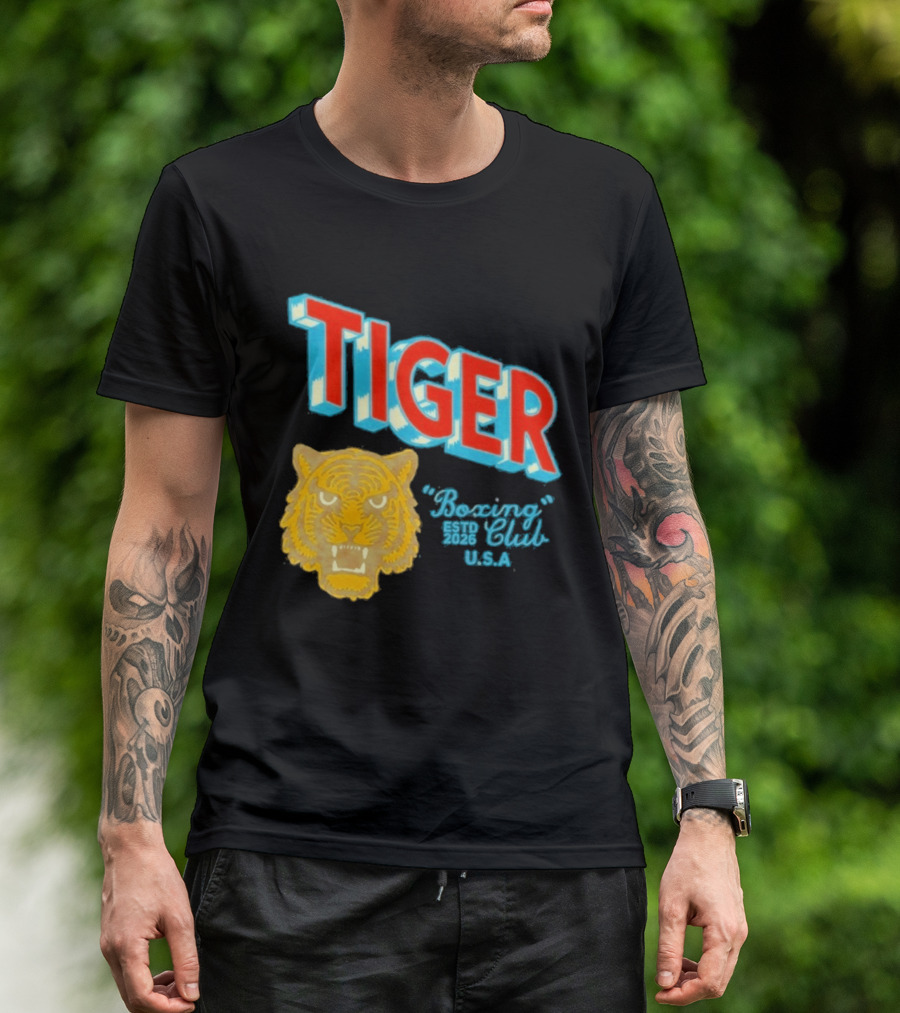 Tiger Boxing Club Estd 2026 USA Tiger Head Logo Sports Team T-Shirt