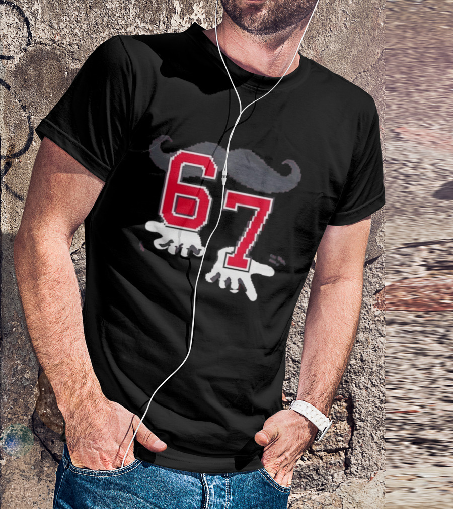 Cincinnati Reds 67 Beard Meme Moustache Hands T-Shirt