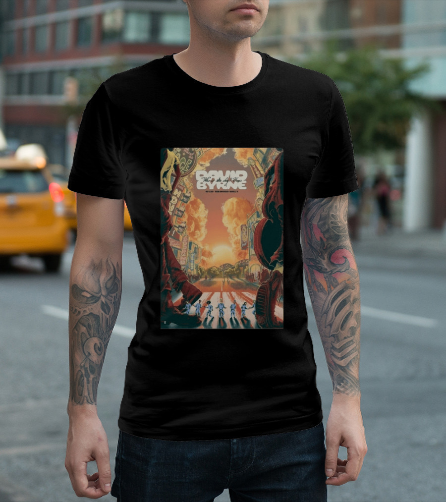 David Byrne Who Is The Sky North American Tour 2026 Vintage Retro Cityscape T-Shirt